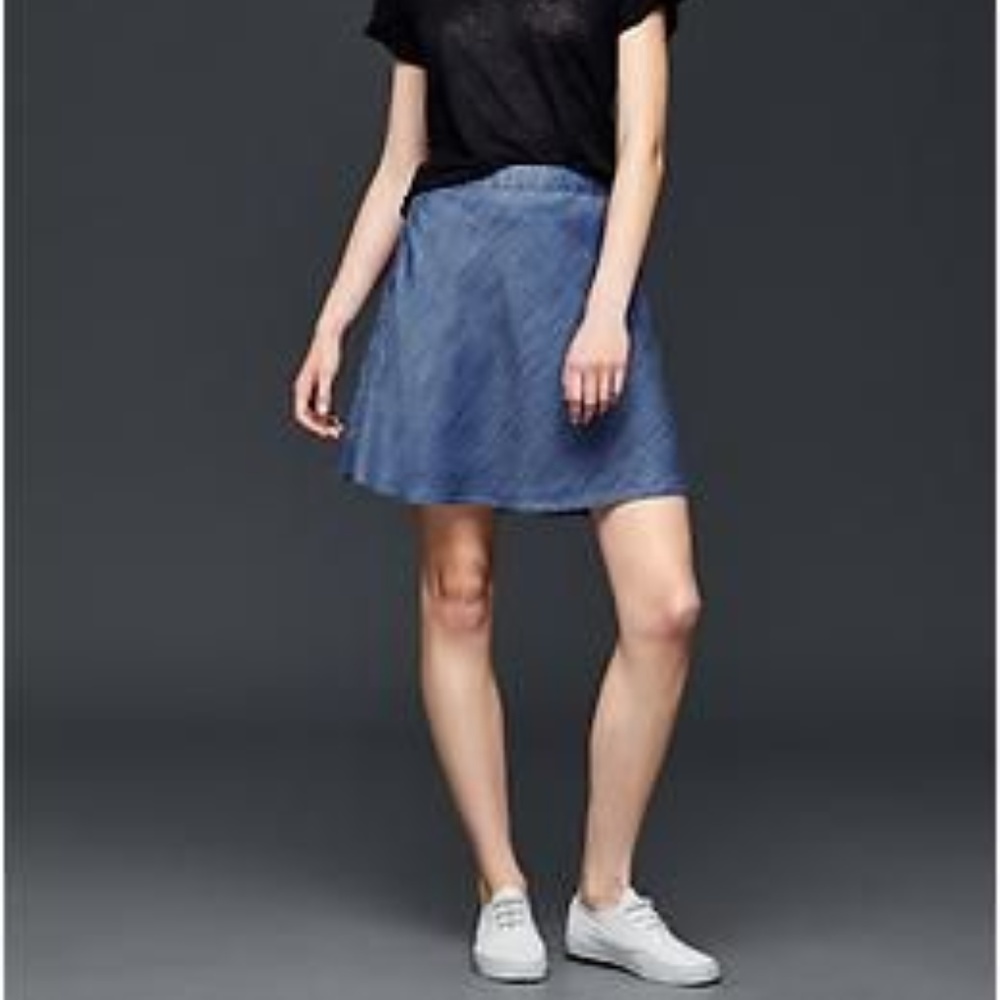 Gap Tencel Chambray Flippy Skirt